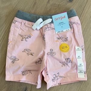 Pink dinosaur shorts